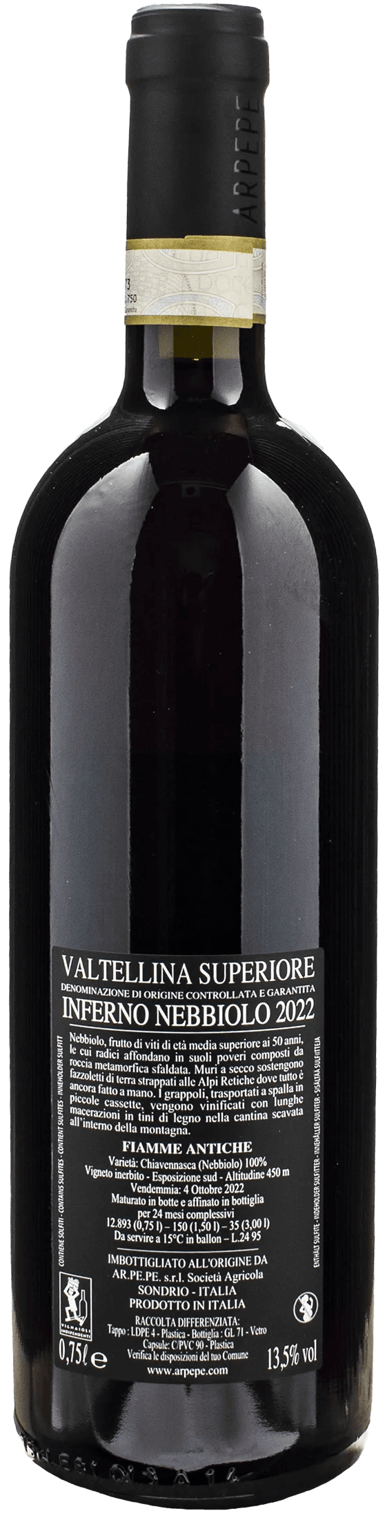 Ar.Pe.Pe Valtellina Superiore Inferno Nebbiolo Fiamme Antiche 2022