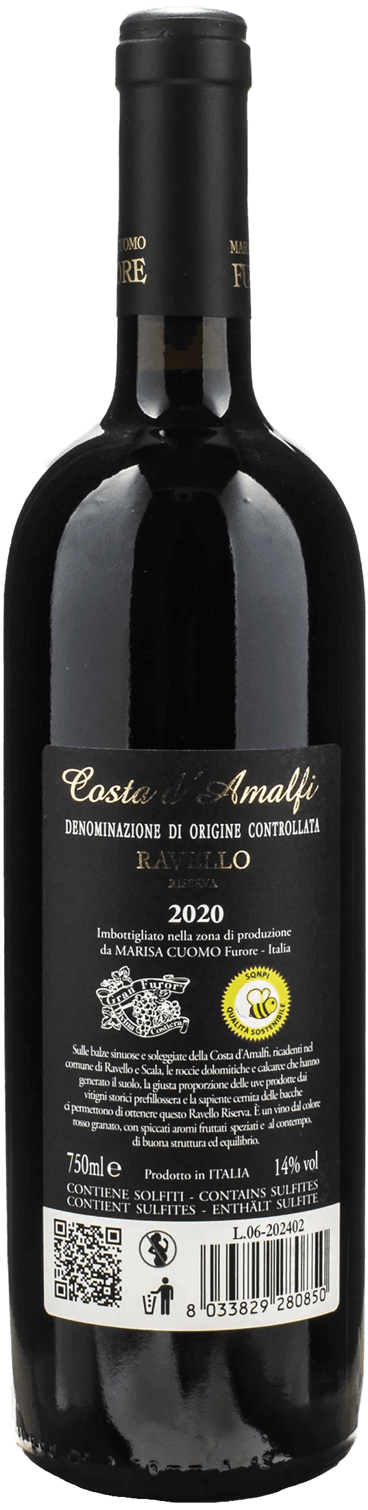 Marisa Cuomo Costa d'Amalfi Ravello Rosso Riserva 2020