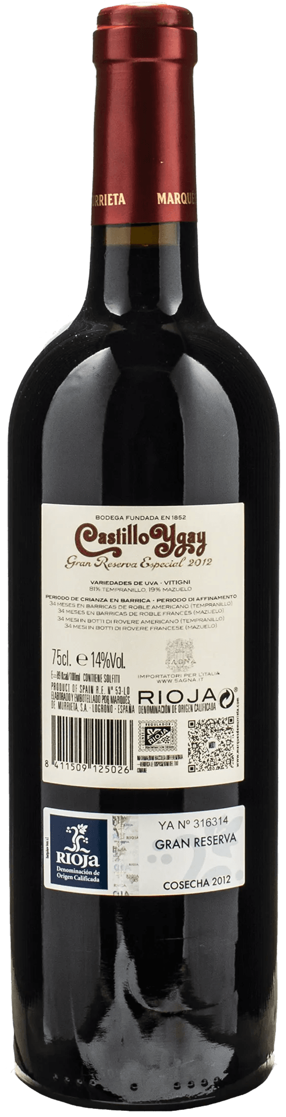 Marques de Murrieta Castillo Ygay Gran Reserva Especial Cosecha 2012