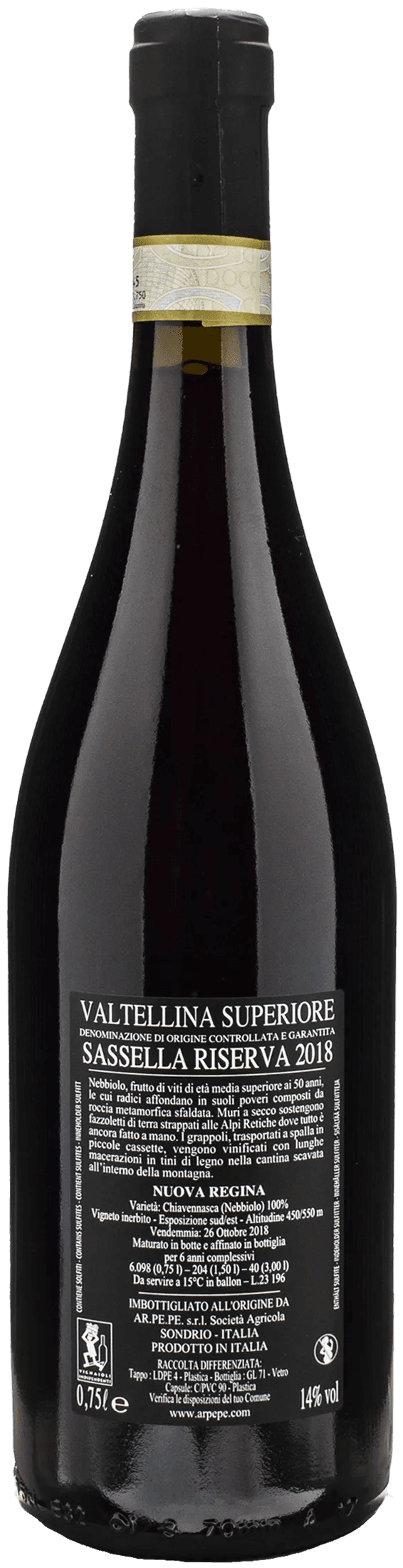 Ar.Pe.Pe Valtellina Superiore Sassella Nuova Regina Riserva 2018