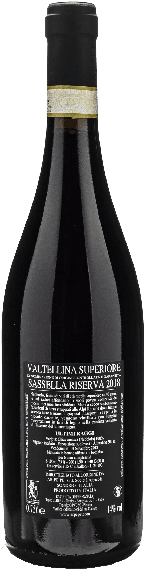 Ar.Pe.Pe Valtellina Superiore Sassella Ultimi Raggi Riserva 2018