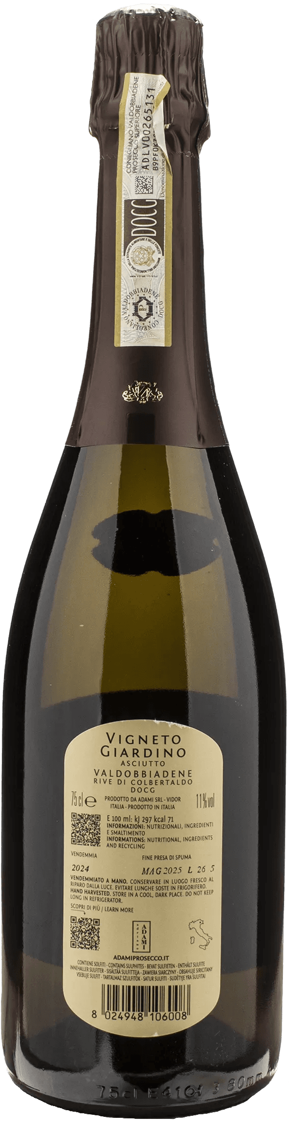 Adami Valdobbiadene Prosecco Vigneto Giardino Rive di Colbertaldo Dry 2024