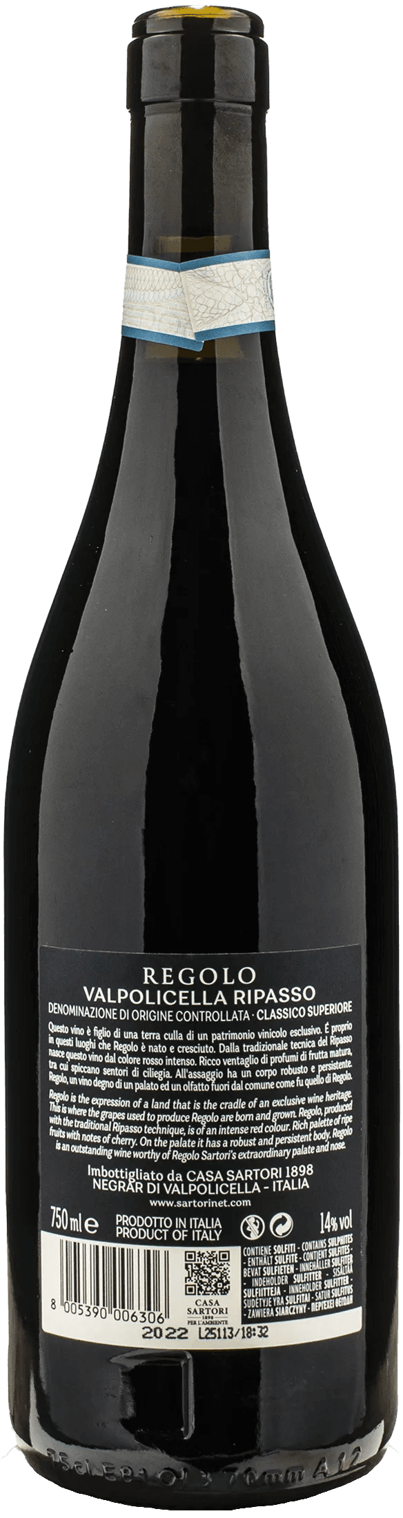 Sartori Valpolicella Ripasso Superiore Classico Regolo 2022