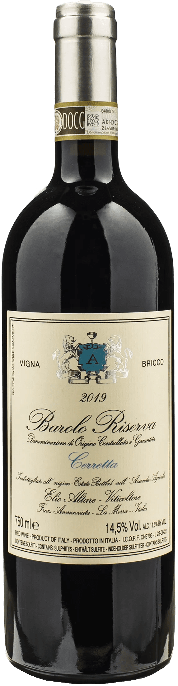Elio Altare Barolo Cerretta Vigna Bricco Riserva 2019