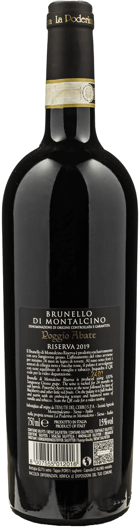 La Poderina Brunello Montalcino Riserva Poggio Abate 2019