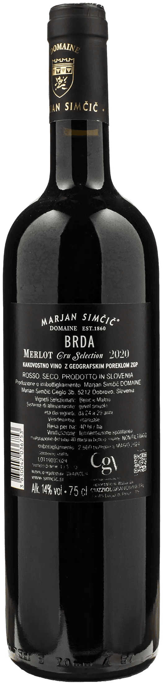 Marjan Simcic Merlot Cru Selection BRDA 2020