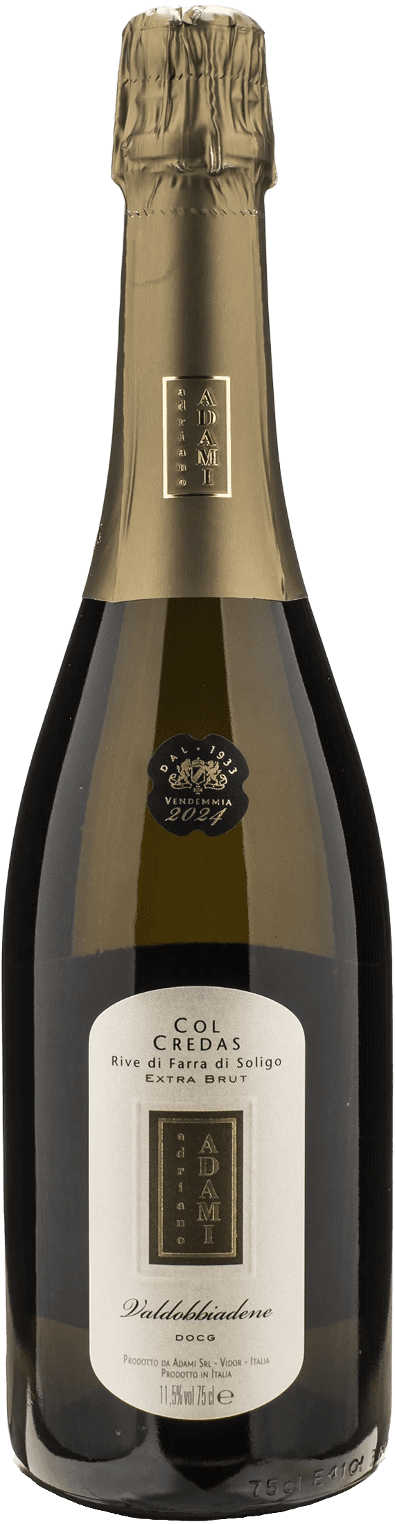 Adami Valdobbiadene Prosecco Rive di Farra di Soligo Extra Brut Col Credas 2024