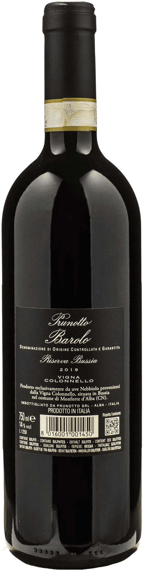 Prunotto Barolo Riserva Bussia Vigna Colonnello 2019