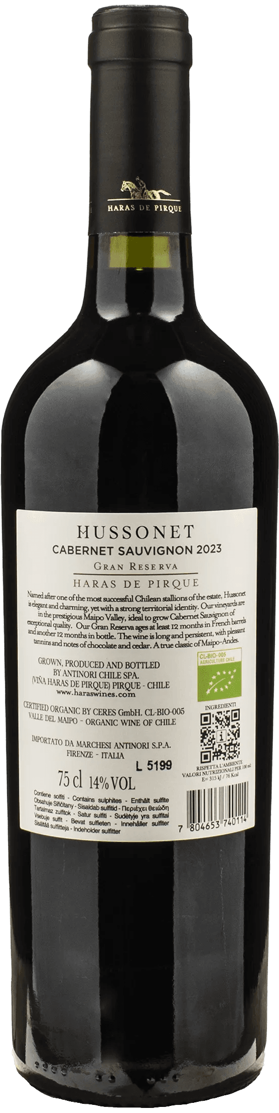 Haras de Pirque Hussonet Cabernet Sauvignon Gran Reserva 2023