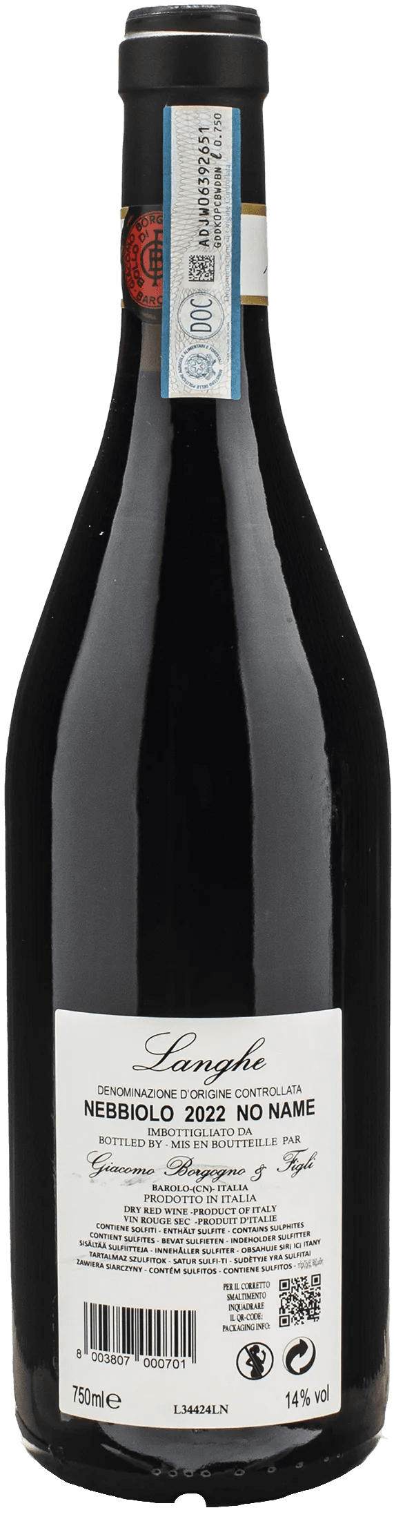 Giacomo Borgogno Langhe Nebbiolo No Name 2022