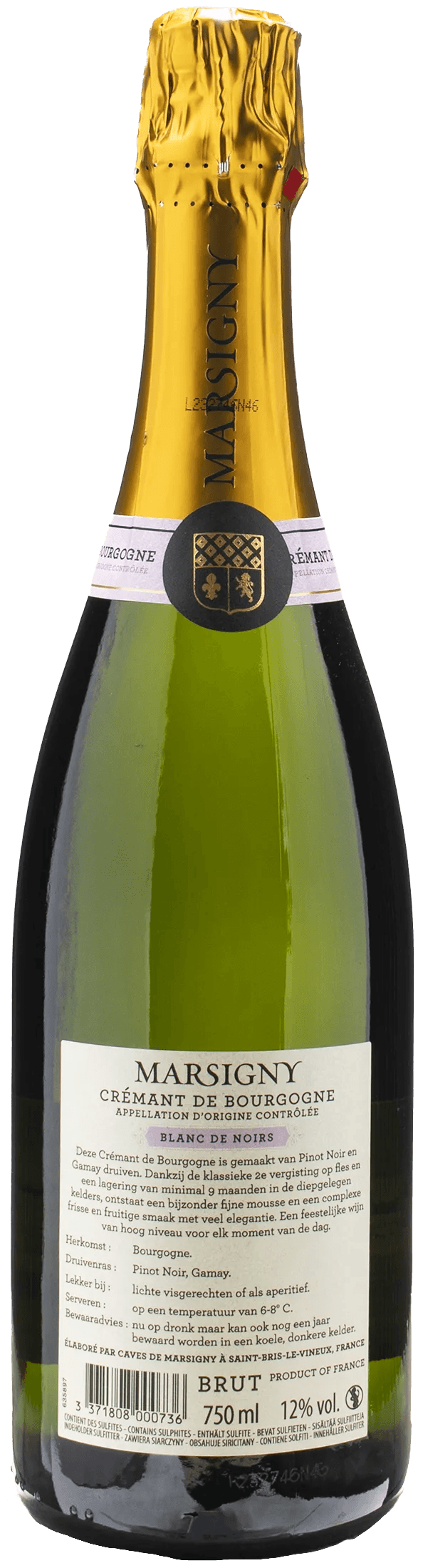 Caves de Marsigny Cremant de Bourgogne Blanc de Noirs Brut