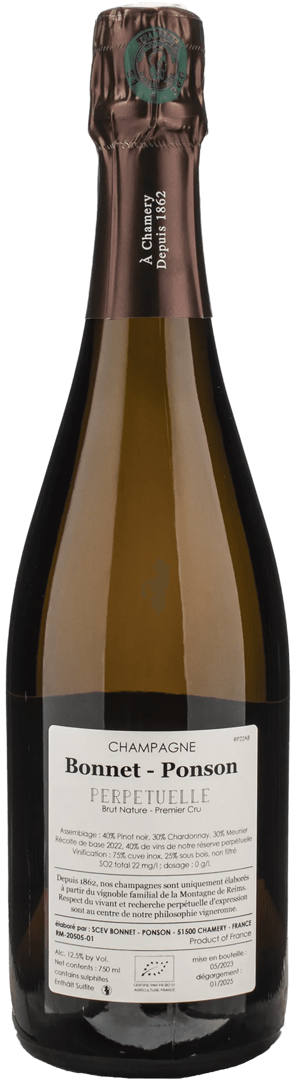 Bonnet Ponson Champagne 1er Cru Brut Nature Cuvee Perpetuelle