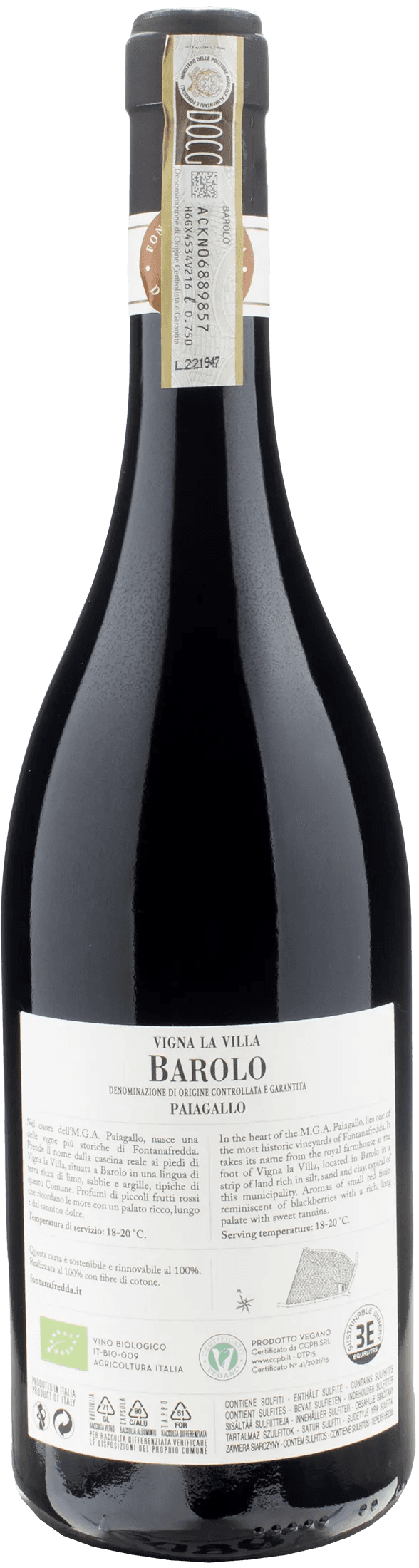 Fontanafredda Barolo Paiagallo Vigna La Villa 2019