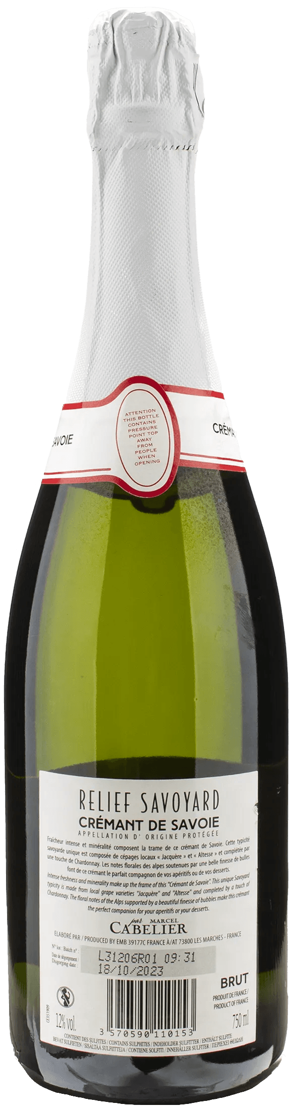 Marcel Cabelier Cremant de Savoie Relief Savoyard Brut