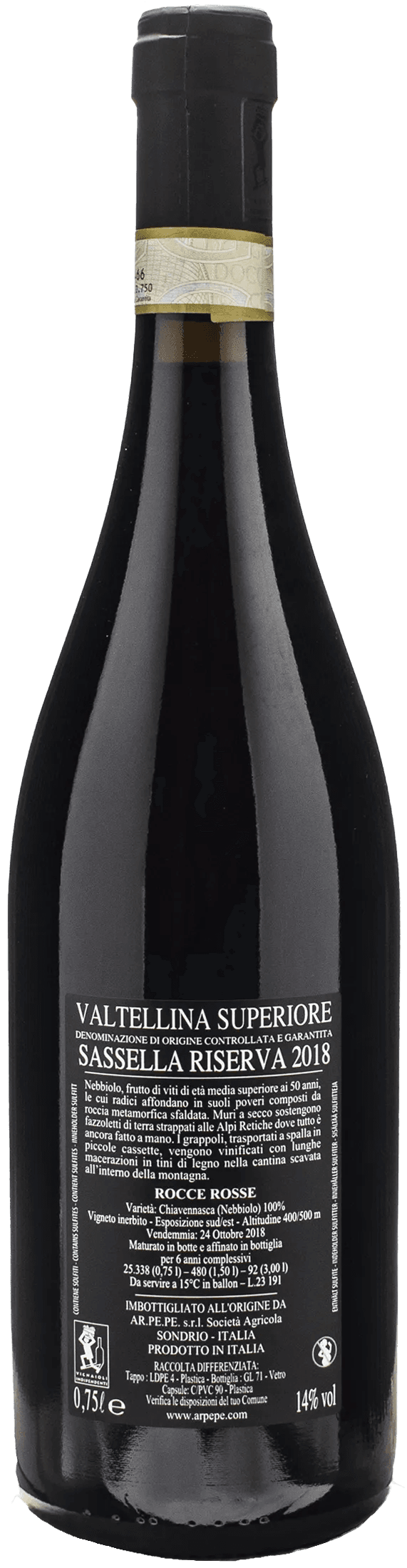 Ar.Pe.Pe Valtellina Superiore Sassella Riserva Rocce Rosse 2018