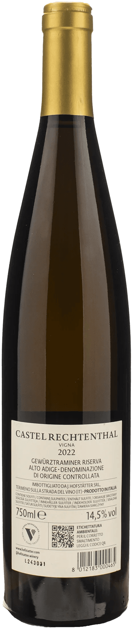 J.Hofstatter Vigna Gewurztraminer Castel Rechtenthal Riserva 2022