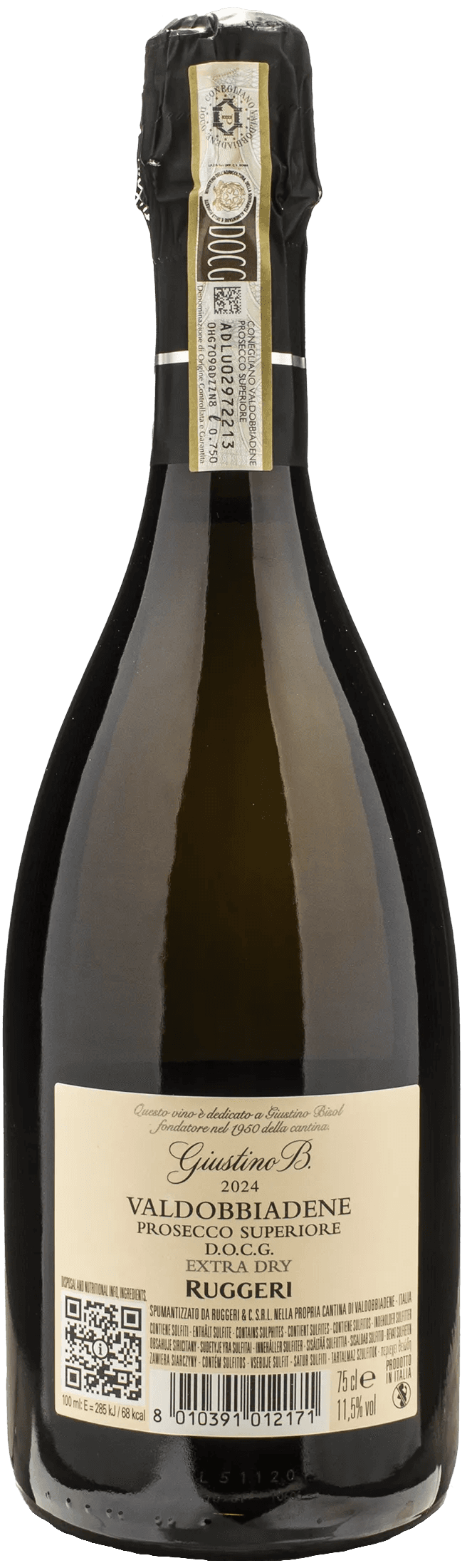Ruggeri Valdobbiadene Prosecco Superiore Extra Dry Giustino B 2024