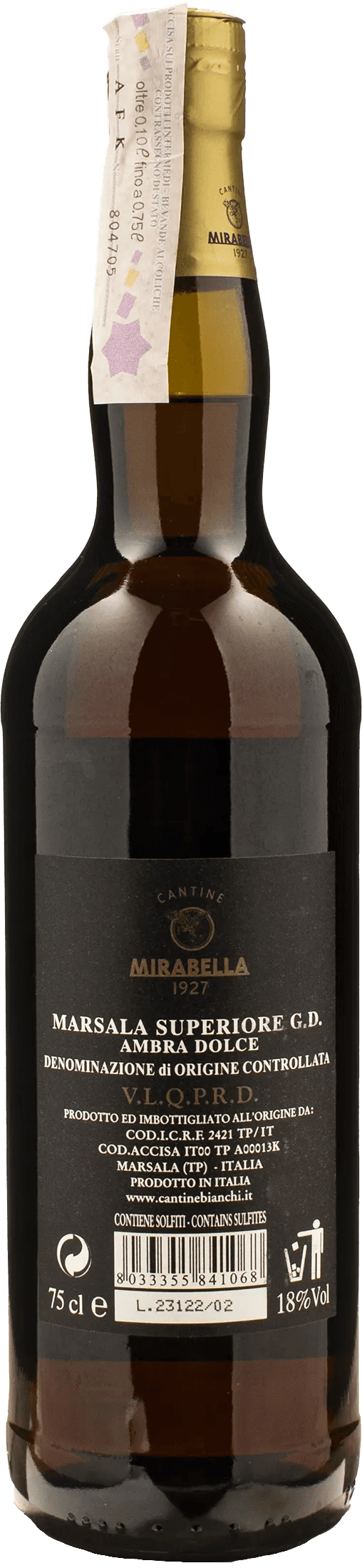 Cantine Mirabella Marsala Superiore G.D. Ambra Dolce