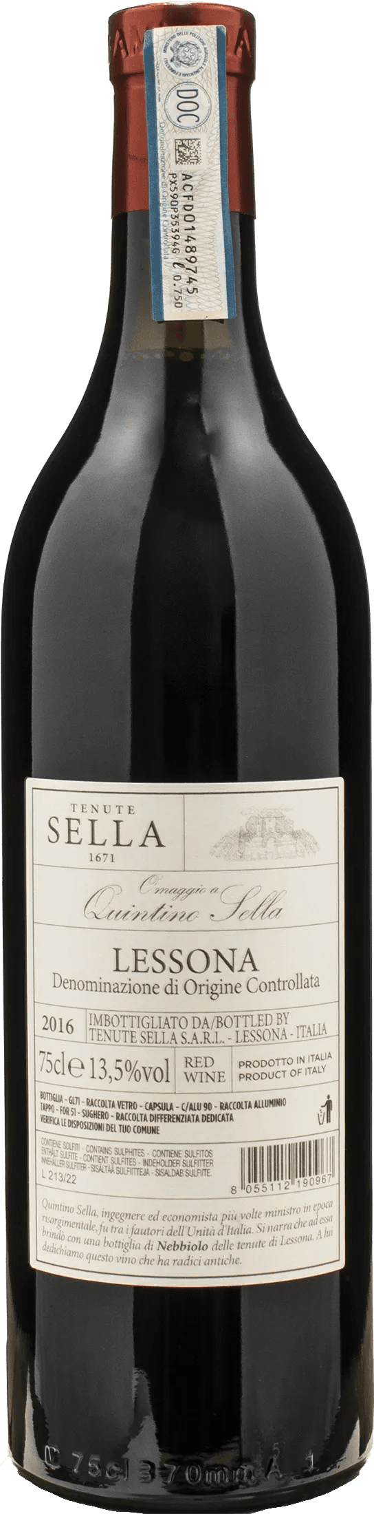 Tenute Sella Lessona Omaggio a Quintino Sella 2016