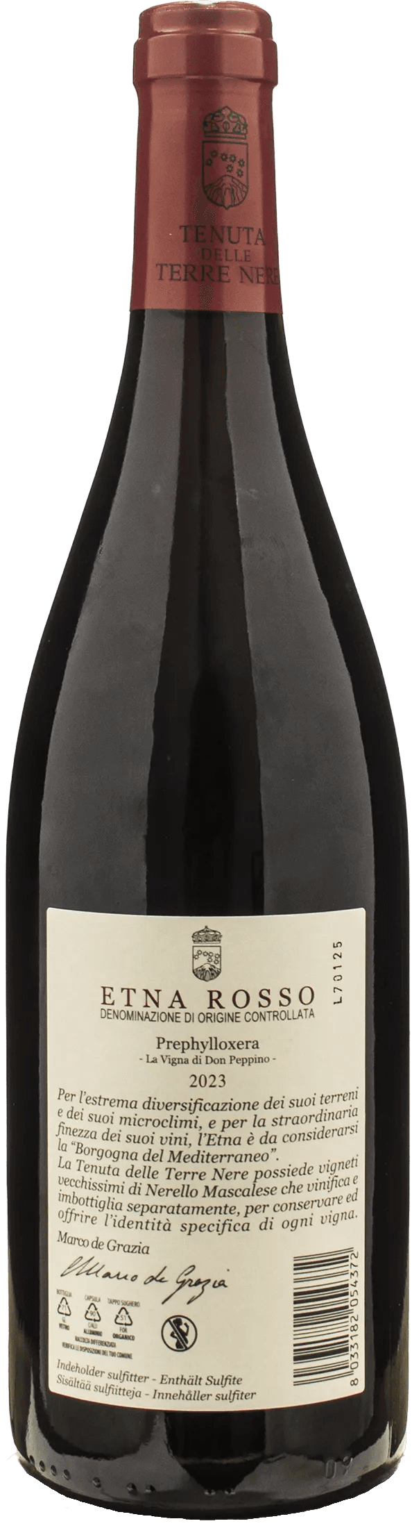 Terre Nere Etna Rosso Prephylloxera La Vigna di Don Peppino Calderara Sottana 2023