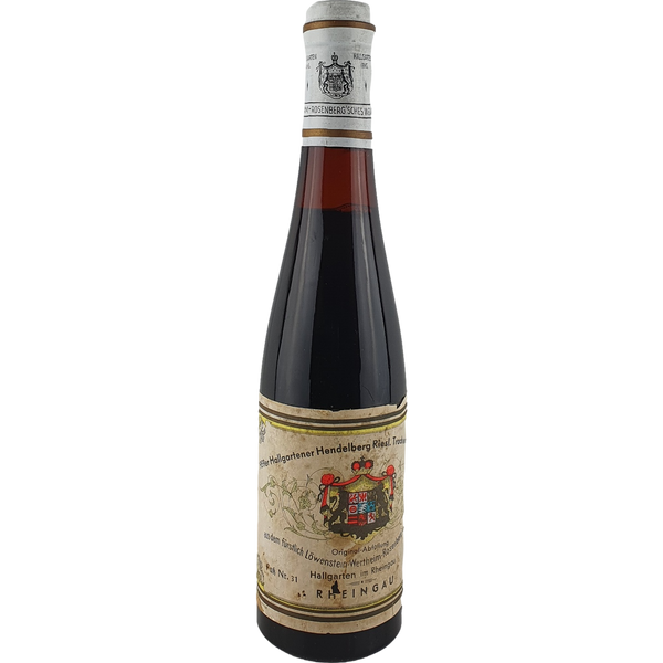 Löwenstein-Wertheim-Rosenberg'sches Weingut - Hallgartener Hendelberg Riesling Trockenbeerenauslese Cabinet  1959 - 0,35 l - Bottle Hero
