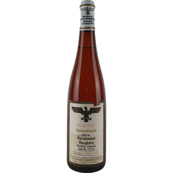 Staatl. Weinbaudomäne Niederhausen-Schloßböckelheim - Dorsberger Burgberg Riesling Eiswein Cabinet  1965 - 0,7 l - Bottle Hero