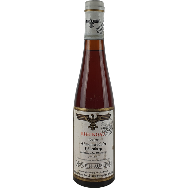 Staatsweingüter Eltville (Kloster Eberbach) - Assmannshäuser Höllenberg Spätburgunder Weißherbst Eiswein-Auslese Versteigerung Faß Nr. 81 1970 - 0,35 l - Bottle Hero