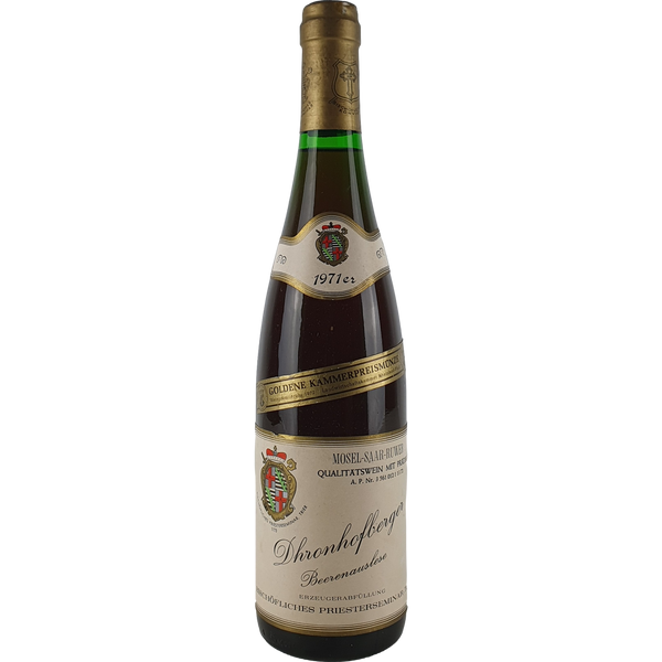 Bischöfliches Priesterseminar - Dhronhofberger Riesling Beerenauslese Goldkapsel  1971 - 0,7 l - Bottle Hero