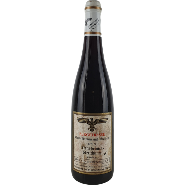 Staatsweingüter Eltville (Kloster Eberbach) - Bensheimer Streichling Riesling Trockenbeerenauslese   1971 - 0,7 l - Bottle Hero
