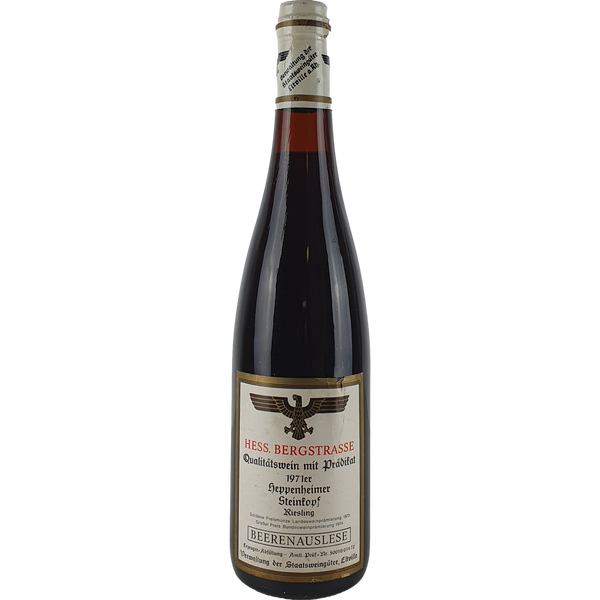Staatsweingüter Eltville (Kloster Eberbach) - Heppenheimer Steinkopf Riesling Beerenauslese   1971 - 0,7 l - Bottle Hero