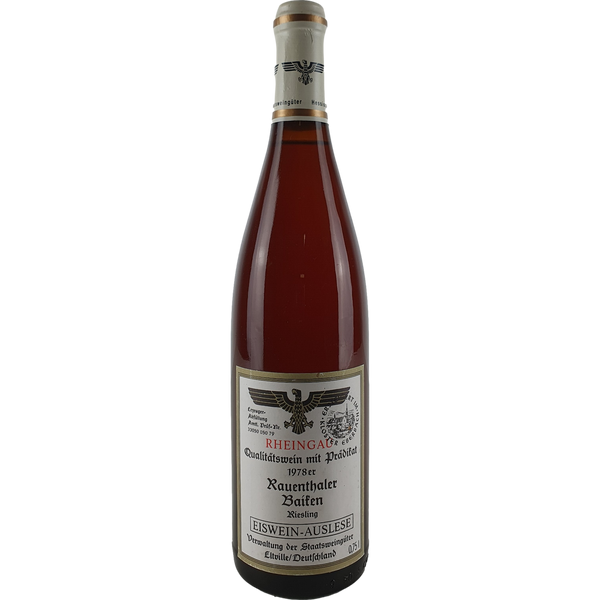 Staatsweingüter Eltville (Kloster Eberbach) - Rauenthaler Baiken Riesling Eiswein-Auslese Versteigerung  1978 - 0,7 l - Bottle Hero