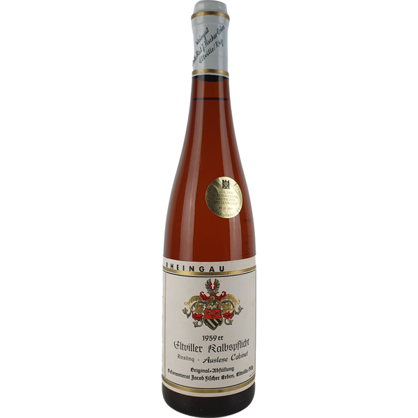 Ökonomierat Jacob Fischer Erben (VDP) - Eltviller Kalbspflicht Riesling Auslese Cabinet Versteigerung 1959 - 0,7 l - Bottle Hero
