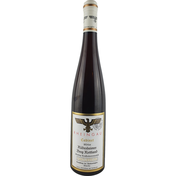 Staatsweingüter Eltville (Kloster Eberbach) - Rüdesheimer Berg Rottland Riesling Trockenbeerenauslese Cabinet Versteigerung 1934 - 0,7 l - Bottle Hero