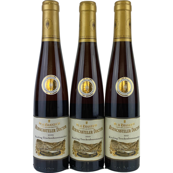 Dr. H. Thanisch - Berncasteler Doctor Riesling Trockenbeerenauslese Goldkapsel Versteigerung 2009, 2010, 2011  - 3*0,375 l OWC - Bottle Hero
