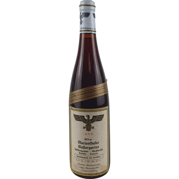 Staatl. Weinbaudomäne Marienthal - Marienthaler Klostergarten Spätburgunder Weißherbst Eiswein-Auslese    1974  - 0,7l - Bottle Hero