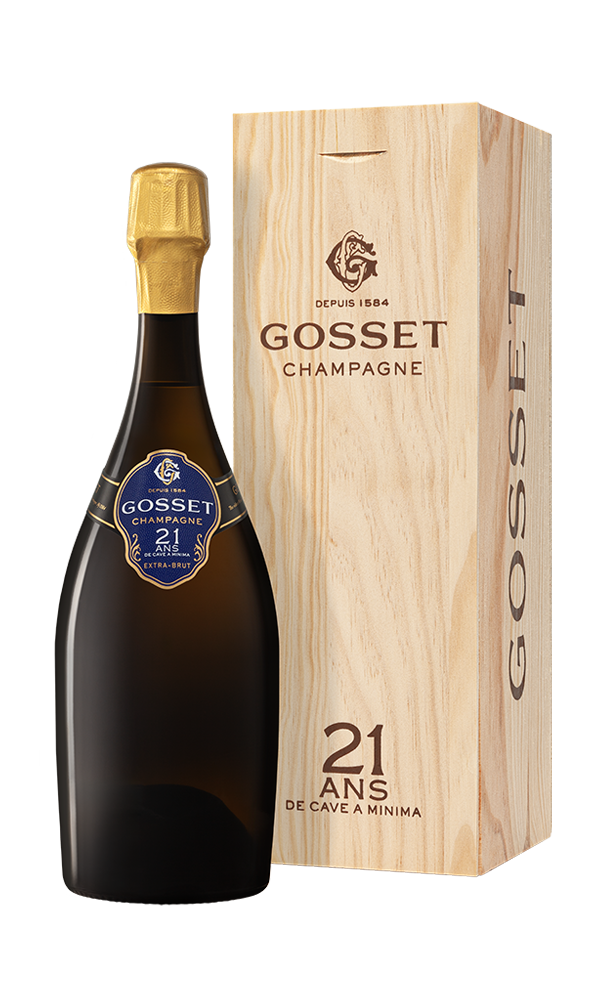 Champagne Gosset, Champagne 21 ans de Cave a minima in wooden case nvt NV - Bottle Hero